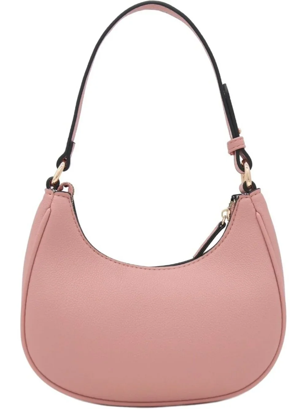Women Dusty Pink Small Crescent For Trendy Underarm Purse Zipper Shoulder Bag